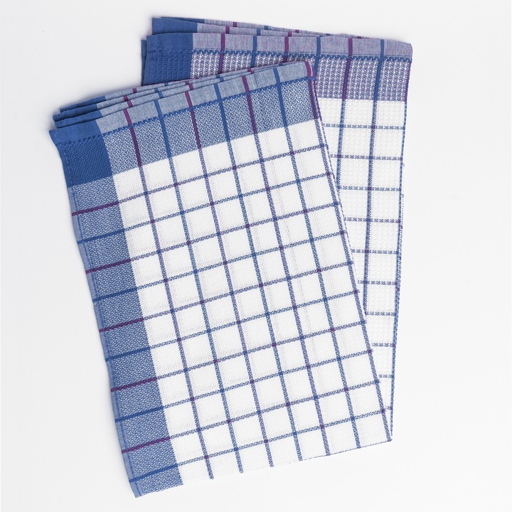 Image du produit Oliver Weber Collection Diademita Lot de 10 torchons Premium, 100% coton fin, 50x70 cm, à carreaux bleus, 185 gr/m2 (50 x 70 cm)