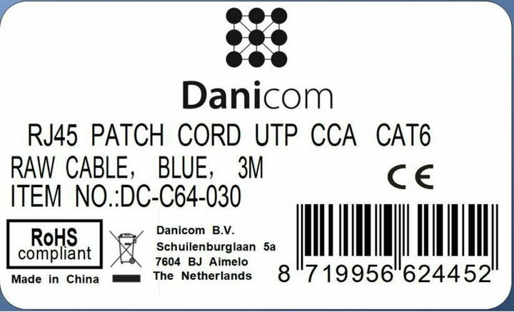 Produktbild Dsit CAT 6 Netzwerkkabel U/UTP (CAT6, 3 m)