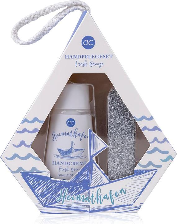 Accentra Handpflegeset HEIMATHAFEN in Geschenkbox, inkl. 30ml Hand- & Nagelcreme, Nagelfeile, Duft: Fresh Bre