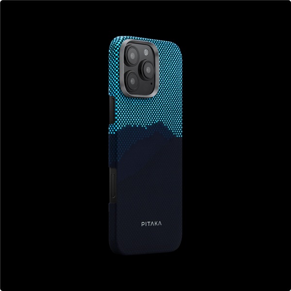 Immagine prodotto Pitaka Coperchio posteriore MagSafe, si illumina al buio, realizzato in vera aramide Oltre l'orizzonte (Apple iPhone 16 Pro)