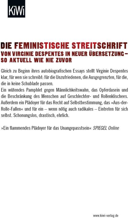 Produktbild King Kong Theorie (Deutsch, Virginie Despentes, 2018)