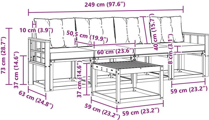 Produktbild vidaXL Outdoor-Sofa