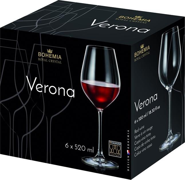 Immagine prodotto Bohemia VERONA 1SG80/520ml vino rosso 6 pezzi (110.40 cl, 6 Occhiali, Bicchieri da vino bianco)