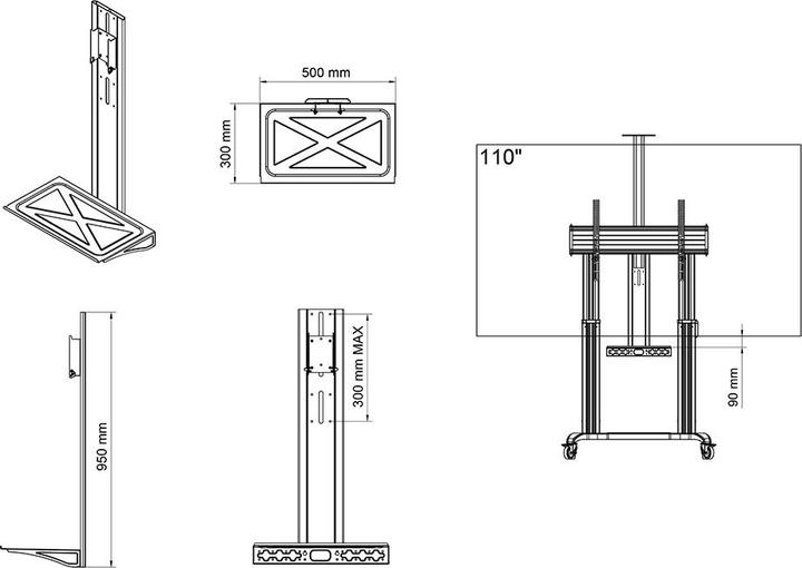 Image du produit Multibrackets Console AV pour modèles Dual Pillar