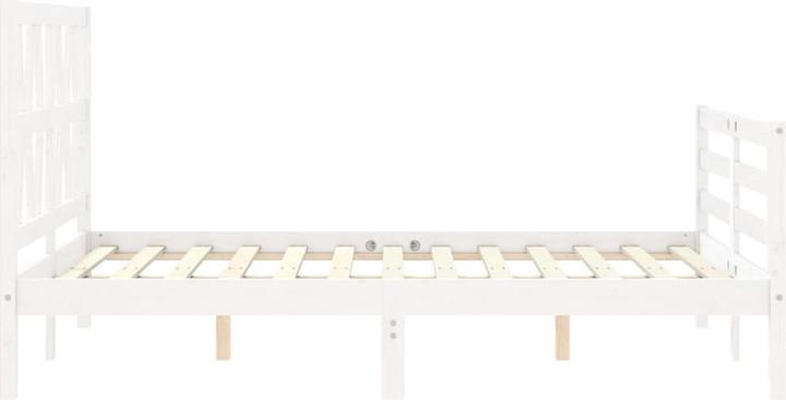 Image du produit VidaXL Massivholzbett mit Kopfteil Weiss 5FT King Size (150 x 200 cm)