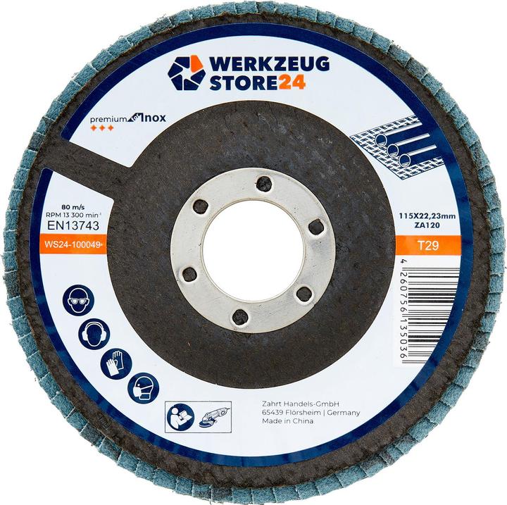Actual product image Werkzeugstore24 10x flap disc 115 mm convex zirconium aluminium oxide K 120