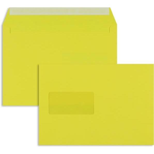 Thumbnail - Blanke, Briefumschlag, Briefumschläge C5 120g/qm haftklebend Fenster VE=500 Stück schwefelgelb (162 x 229 mm, 500 x)