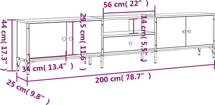 Actual product image VidaXL TV cabinet (200 x 25 x 44 cm)