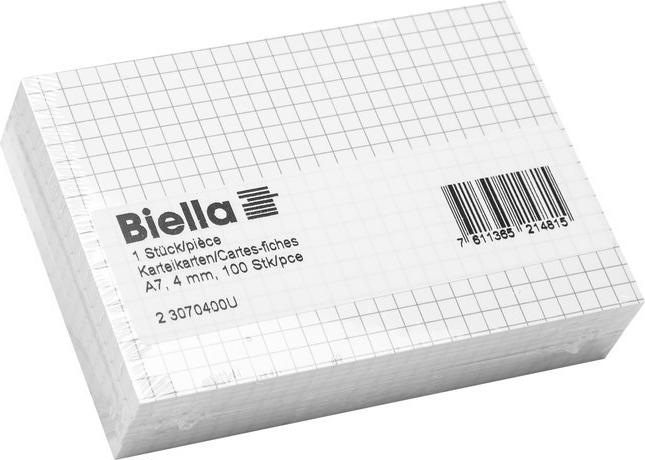 Image du produit Biella Fiches d'index vérifiées A7 (A7, 200 g/m², 100 x)