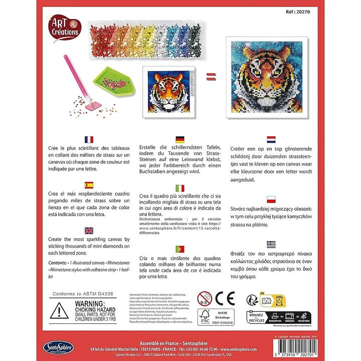 Actual product image Sentosphere Rhinestone picture tiger
