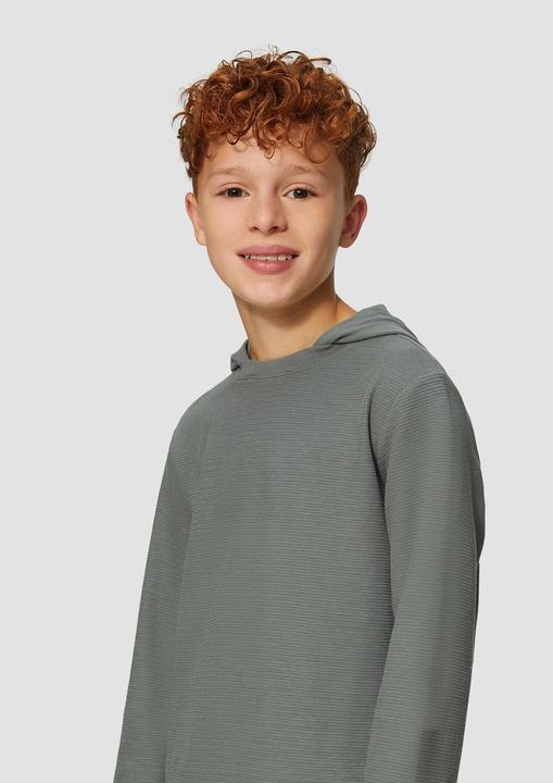 Produktbild s.Oliver T-Shirt Kapuzenpullover mit Rippstruktur (170, 176)