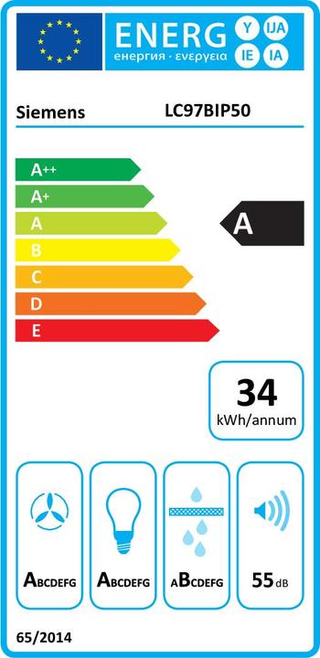 Energie-Label Siemens LC97BIP50 (Wandhaube)