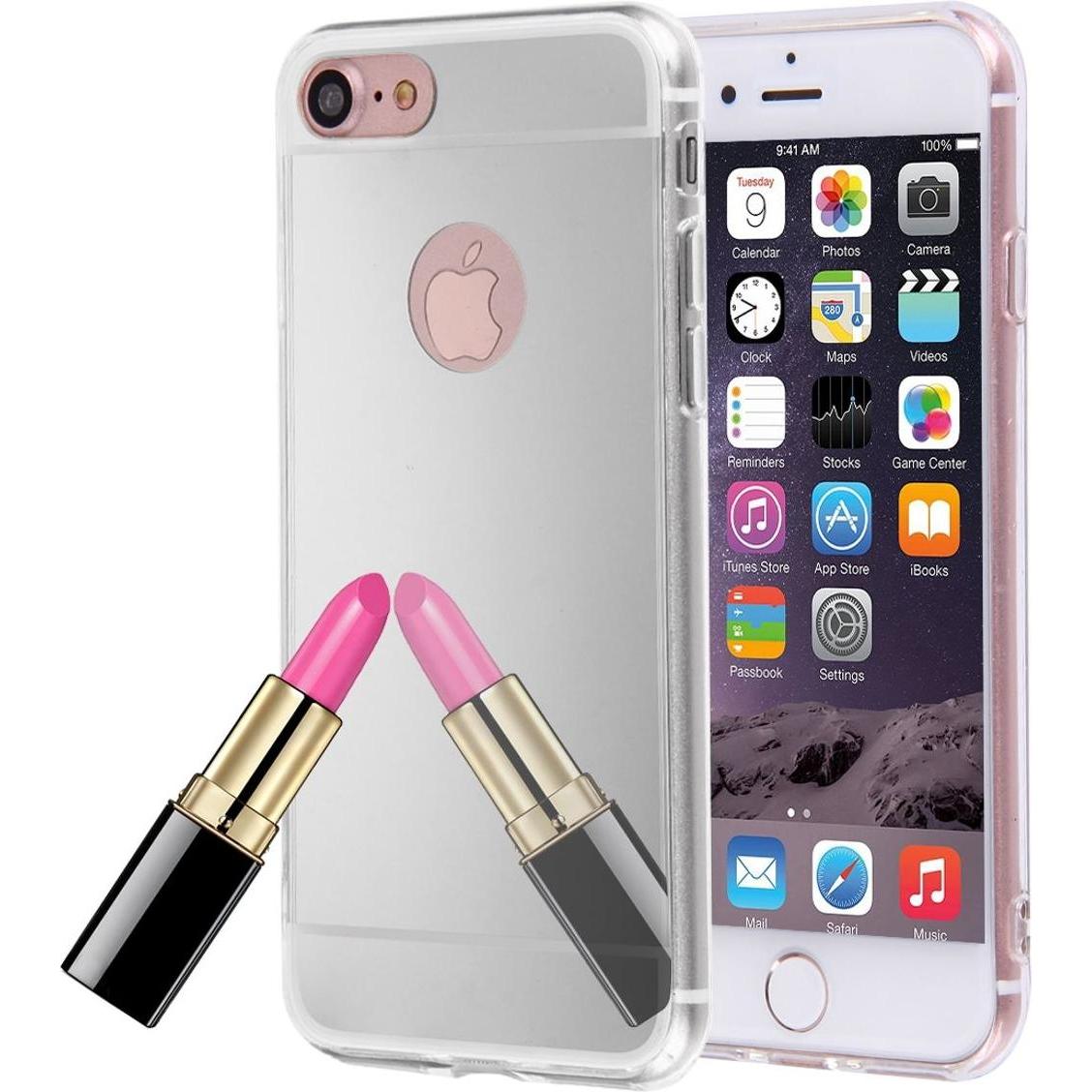 König Design Apple iPhone SE 2020 Handy Hülle Spiegel Mirror Case Schutz Cover Bumper Silber (Apple iPhone SE (2nd Gen))...