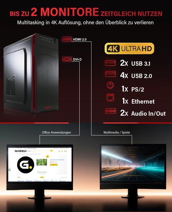 Produktbild Greed V2 Ultra - Office PC - AMD Ryzen 7 (1000 GB, 16 GB, AMD Ryzen 7 5700G)