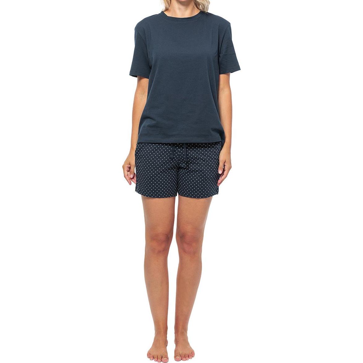 Thumbnail - Schiesser, Damen, Pyjama, Organic Cotton Schlafanzug, Blau, (38)
