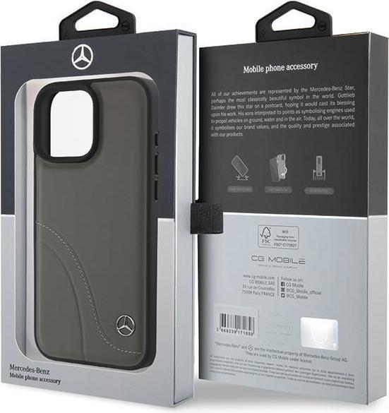 Image du produit Mercedes MEHCP16X23RBCSB iPhone 16 Pro Max 6.9" brązowy/brown hardcase MB Curved Stitches Leather (Apple iPhone 16 Pro Max)