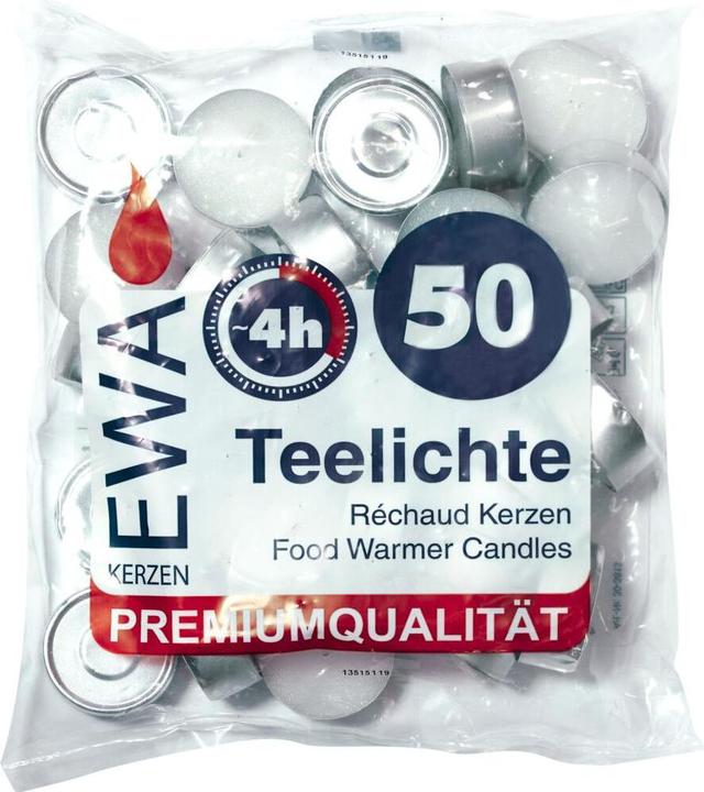 Produktbild Jeka Teelichter 50er Pack weiss 4 h (50 Stk.)