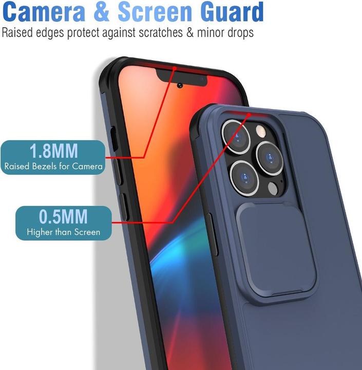 Actual product image König Design Case Mobile Protection for Apple iPhone 13 Pro Case Cover Case Cover Bumper Blue (Apple iPhone 13 Pro)