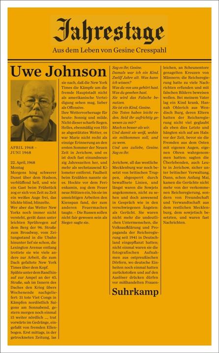 Nährwerte und Zutaten Suhrk.TB.4453 Johnson:Jahrestage 3 (Deutsch, Uwe Johnson, 2013)