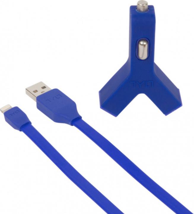 Tylt Y-CHARGE Dual USB Car Charger Blue