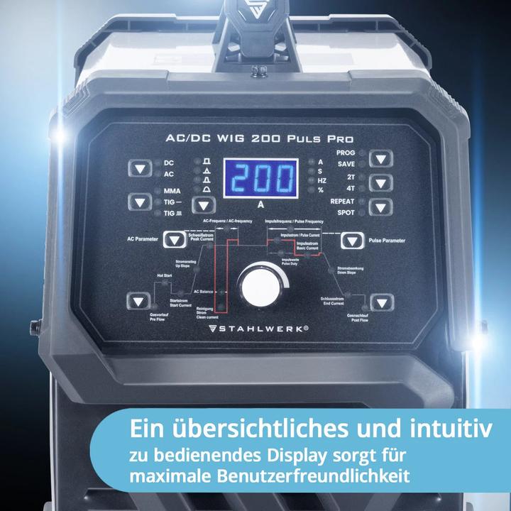 Actual product image Stahlwerk Digital welding machine AC/DC TIG 200 Pulse Pro fully equipped