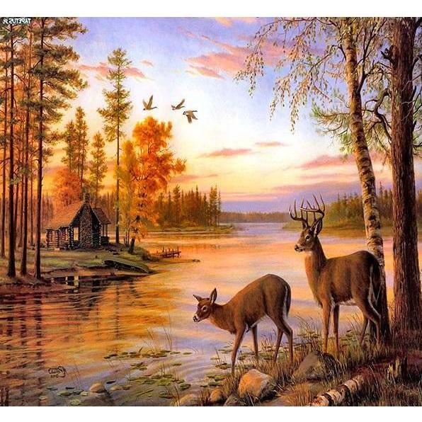 Norimpex 5D-Diamantmosaik - Hirsch 40x30cm