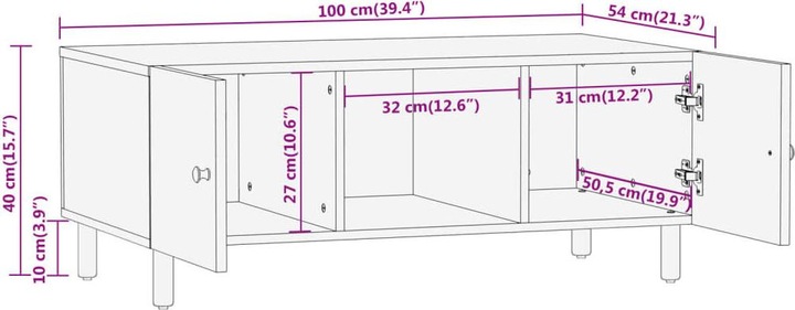 Actual product image VidaXL Finnegan (100 x 54 x 40 cm)