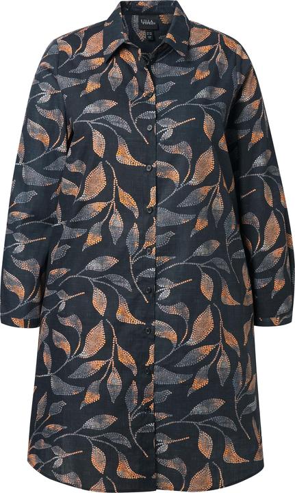 Produktbild Ulla Popken Longbluse, Blätter, A-Linie, Hemdkragen, Langarm (42, 44)
