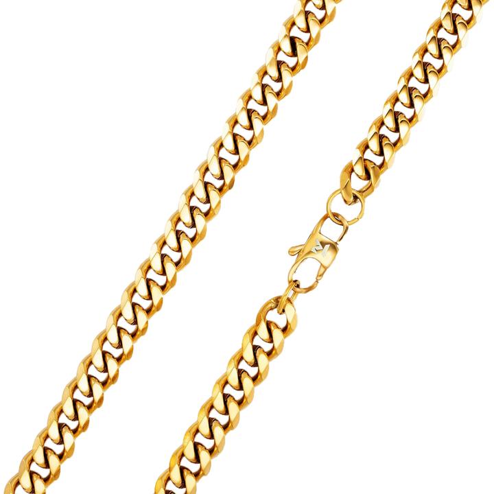 Produktbild K12 - Gold Cuban Chain - 8 mm (ohne Messing, Chirurgenstahl 316L)