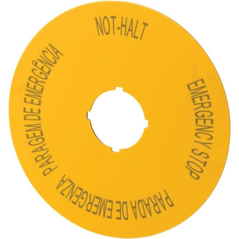 Eaton Schild, NOT-HALT, D = 90 mm, gelb, DE, 121086, Serverschrank Zubehör, Gelb