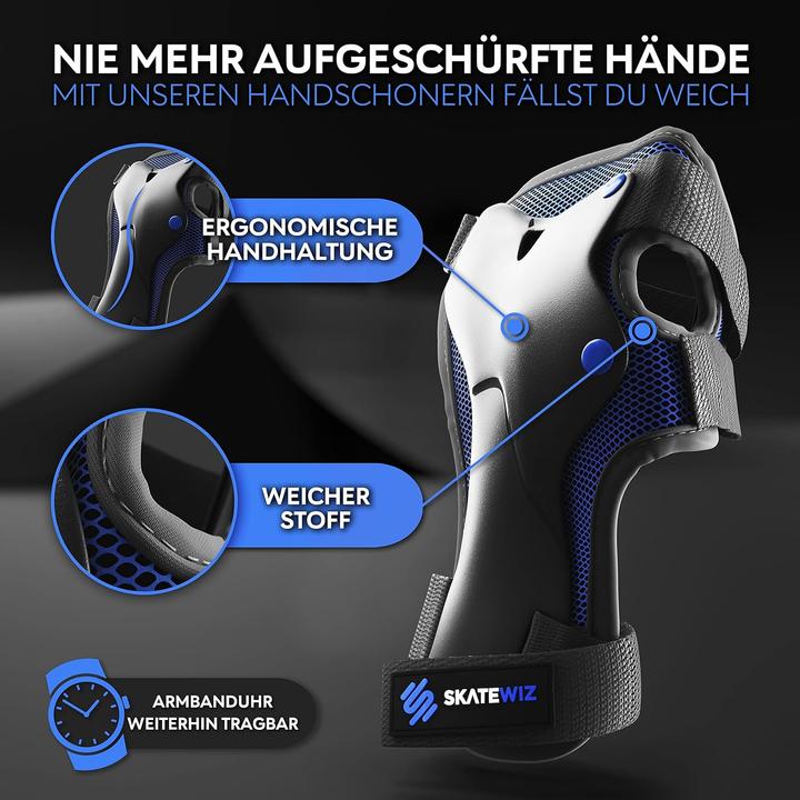 Image du produit Skatewiz Protections de patin (M, L, Protège-poignets, Genouillère, Coudes, 6 pièces)