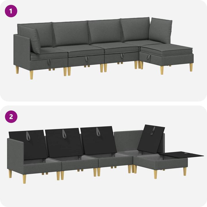 Produktbild vidaXL Wohnzimmergarnitur (Ecksofa, Sofahocker)