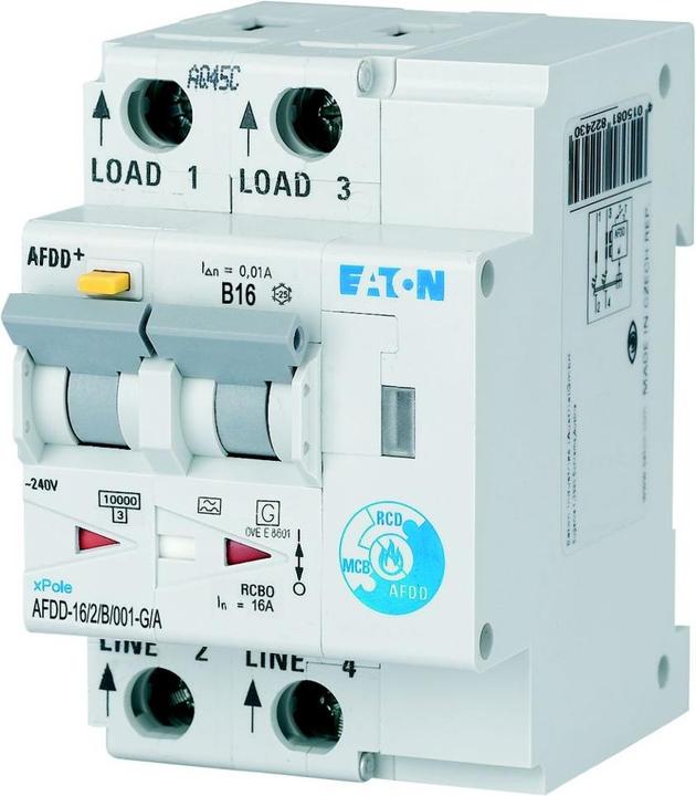 Produktbild Eaton Brandschutzschalter, 2p, B, 16 A, 10 mA, MB-300196