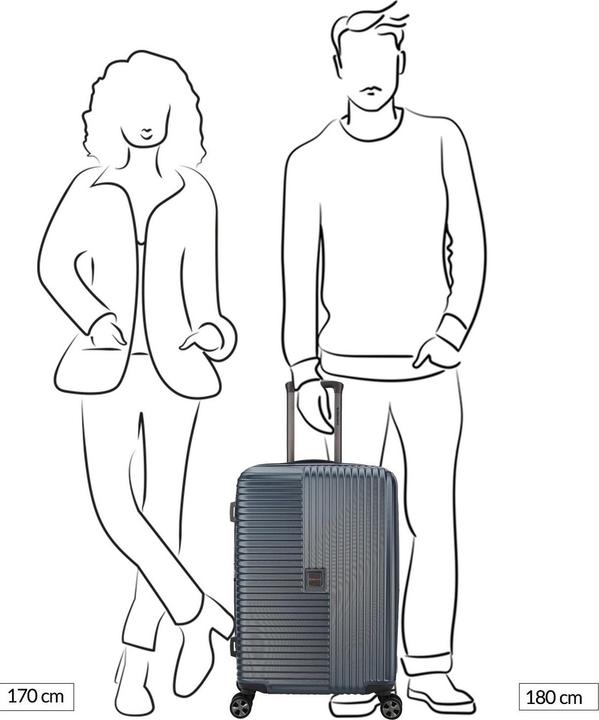 Immagine prodotto Valigia Decent Tourister Medium - 66 cm - 65/80 litri - Espandibile - Slot TSA - Antracite (65 l)