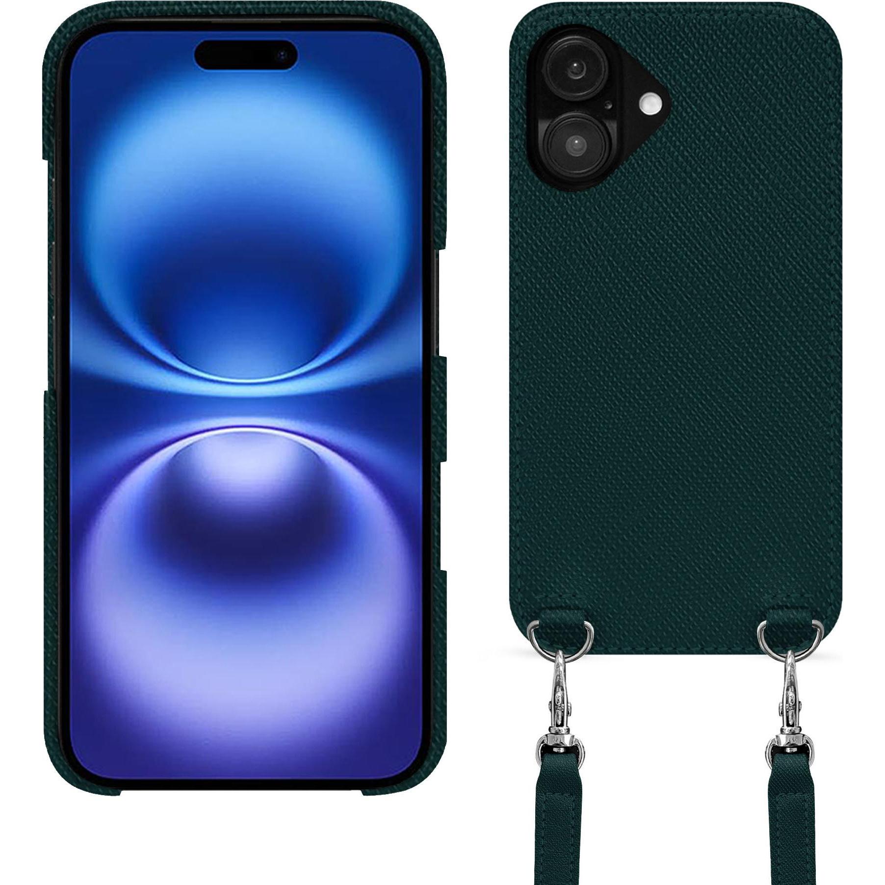 Noreve Schutzhülle mit Schulterriemen Apple iPhone 16 (Apple iPhone 16), Smartphone Hülle, Grün