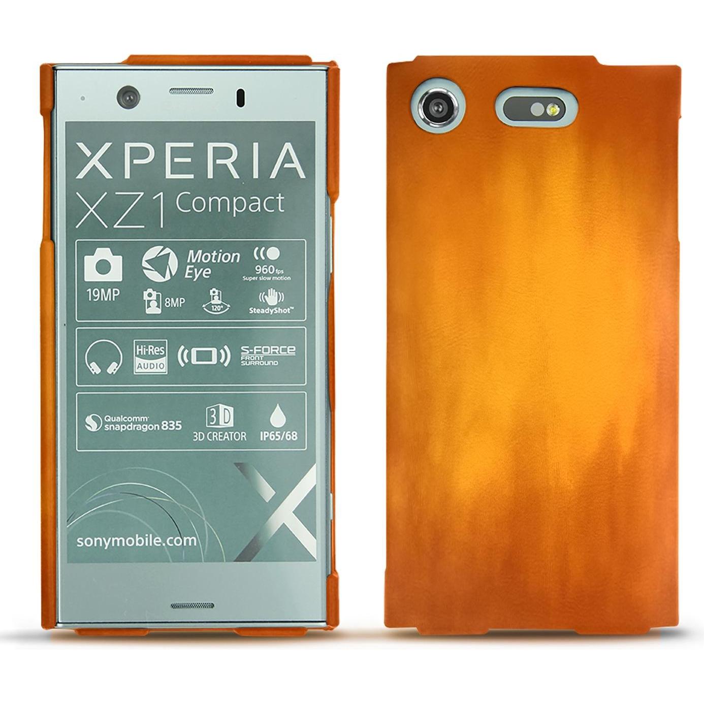 Thumbnail - Noreve Lederschutzhülle (Sony Xperia XZ1 Compact), Smartphone Hülle, Orange