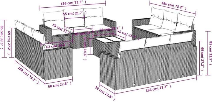 Produktbild vidaXL Garten Sofagarnitur