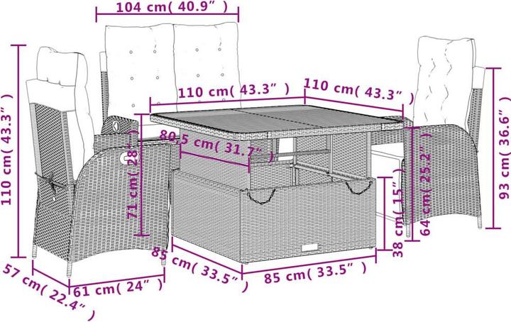 Produktbild vidaXL Garten Essgruppe