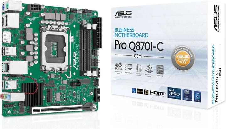 Productafbeelding ASUS MB PRO Q870I-C-CSM (LGA 1851, Intel Q870, Mini-ITX)