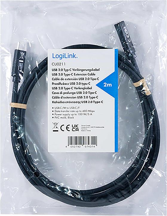 Image du produit LogiLink CU0211 (2 m, USB 2.0, 100 W)