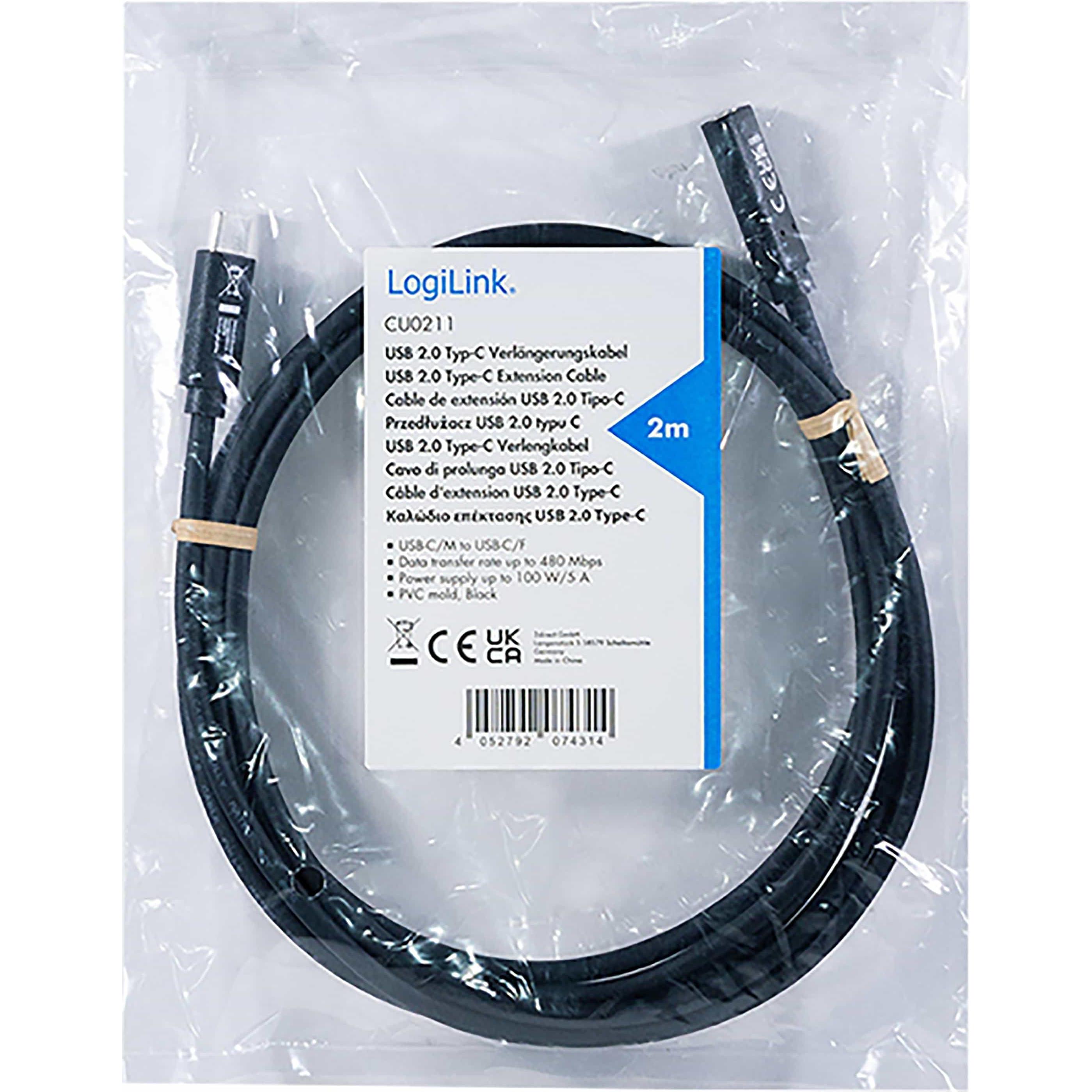 Thumbnail - LogiLink Prüfen (2 m, USB 2.0), USB Kabel