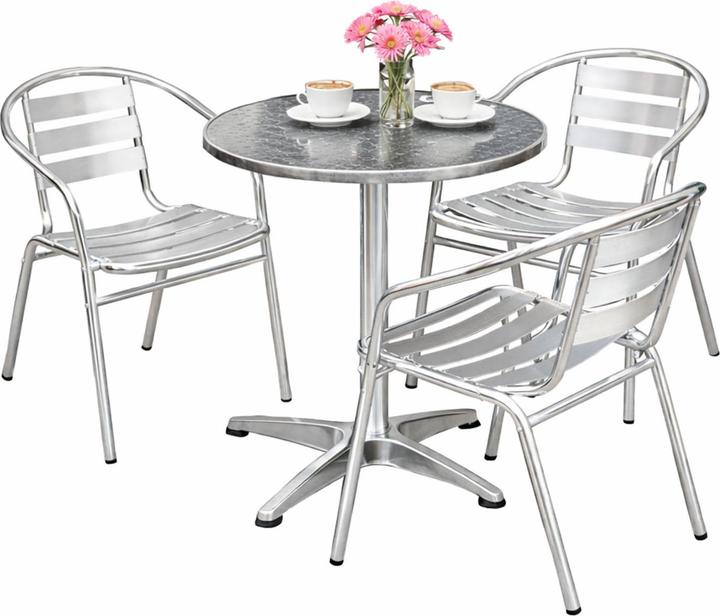 Actual product image Mojawo Bistro set 4-piece aluminium - stainless steel