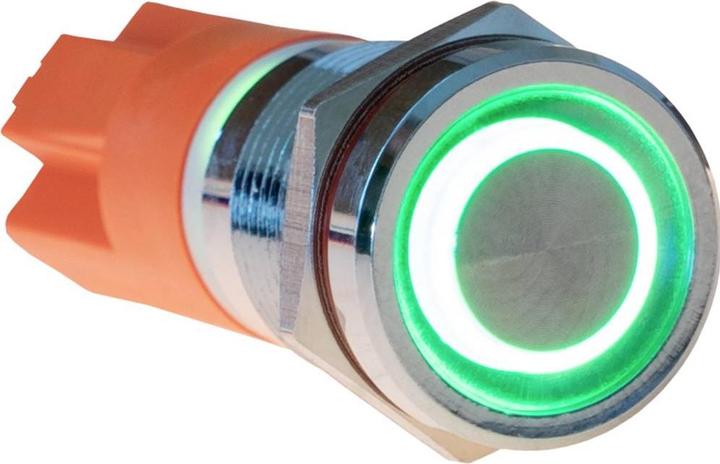 Joy-it Button12E-01 Vandalismusgeschützter Drucktaster rastend Grün (Ø x L) 1