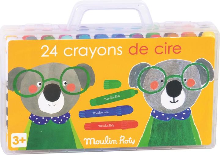 Moulin Roty Les Popipop, crayons de cire 24 pièces (24x)