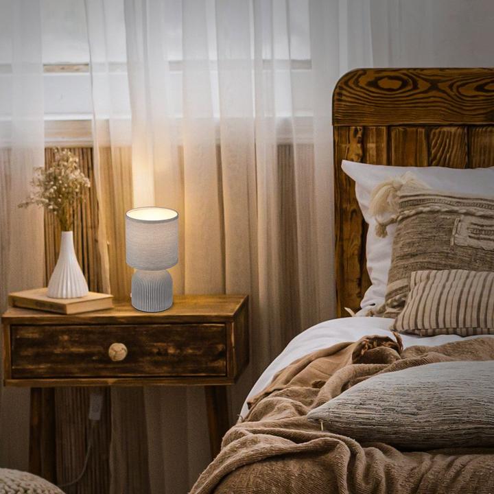 Actual product image Briloner INO ceramic table lamp, grey, excl. 1x E14 max. 10W (E14)