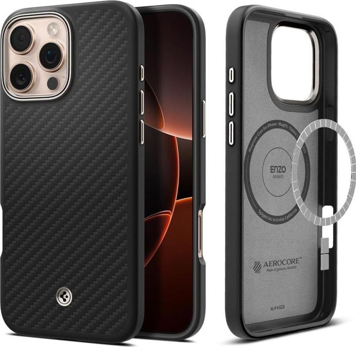 Immagine prodotto Spigen Custodia Enzo Aramid Magsafe per iPhone 16 Pro Max 6,9" nero/naturale (Apple iPhone 16 Pro Max)
