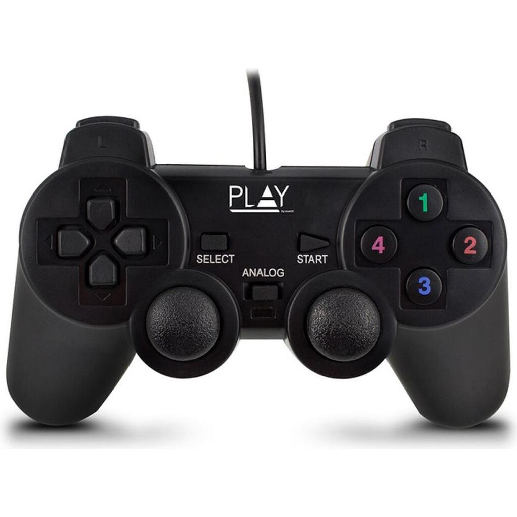 Ewent Gioca con un Gamepad USB cablato (PC), Controller gaming, Nero
