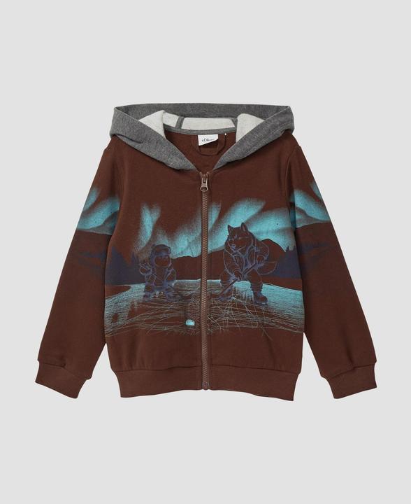 Produktbild s.Oliver Sweatshirt Jacke Kuschelige Kapuzen-Sweatjacke (104, 110)