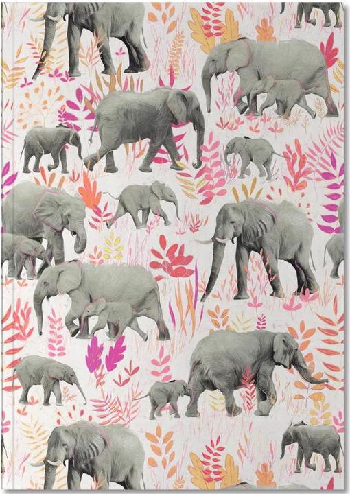 Actual product image Juniqe Elephants Pink and Orange Pattern (A5, Lined)