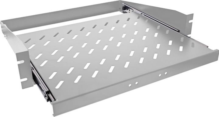 Produktbild InLine 19" Fachboden ausziehbar, 350mm, 30kg, 2HE, RAL 7035 grau